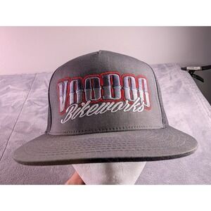 Voodoo Bikeworks Gray Trucker Hat Snapback Mesh Cap Yupoong The Classics